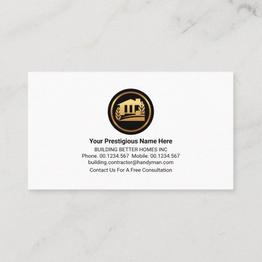 Bouwgereedschap van ThuisHammer Silhouette Visitekaartje (Achterkant)