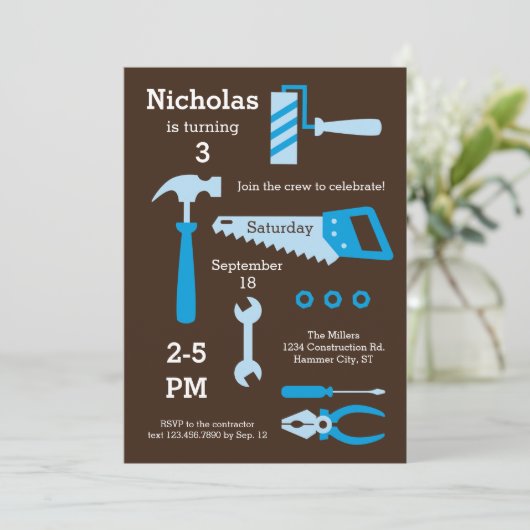 Bouwgereedschap Vervroegde dag Kaart (Staand voorkant)