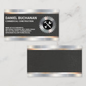 Bouwgereedschap | Visitekaartje met metalen sierst (Voorkant / Achterkant)