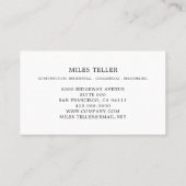 Bouwgereedschap voor het verwijderen van hout visitekaartje (Achterkant)