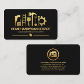 Bouwgereedschap voor mousserende goudhandyman visitekaartje (Voorkant / Achterkant)