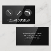 Bouwgereedschap | Zwart gloss Visitekaartje (Voorkant / Achterkant)