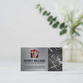 Bouwgereedschappen en Home Icon | Blauwdrukken Visitekaartje (Staand voorkant)