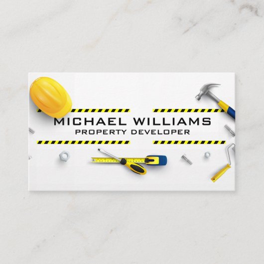 Bouwgereedschappen en -uitrusting | Attentie-tape Visitekaartje (Voorkant)
