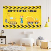 Bouwgraafmachine Aangepaste Kinderen Happy Birthda Spandoek