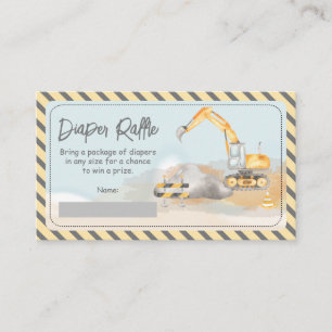 Bouwgraafmachine Baby shower luier Raffle Informatiekaartje