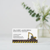 bouwgraafmachine | Dirt Caution Visitekaartje (Staand voorkant)