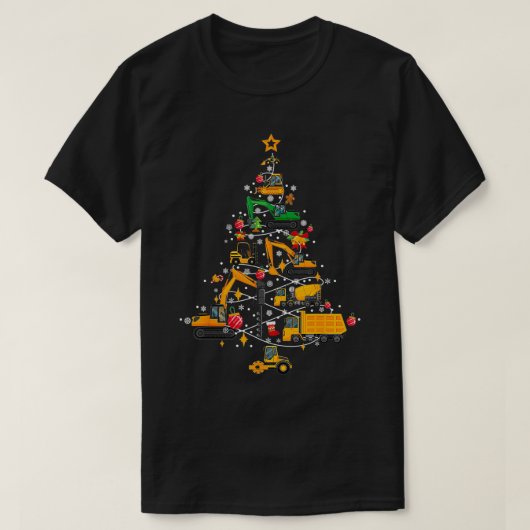 Bouwgraafmachine Kerstboom peuters nov T-shirt (Design voorkant)