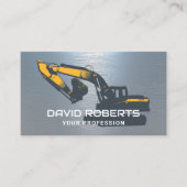 Bouwgraafmachine Operator Blauw metaal Visitekaartje (Voorkant)