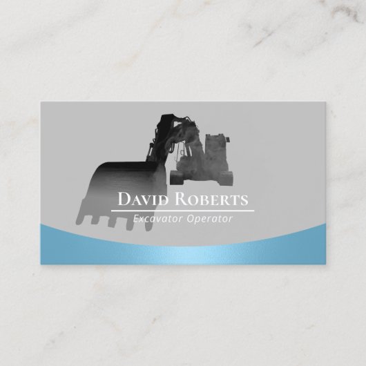 Bouwgraafmachine Plant operator Modern blauw Visitekaartje (Voorkant)