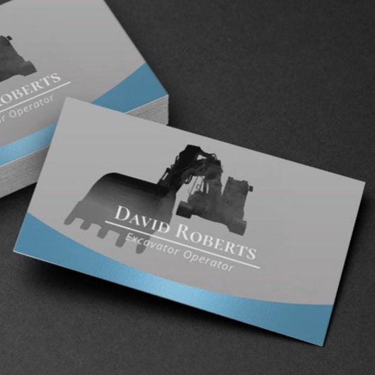Bouwgraafmachine Plant operator Modern blauw Visitekaartje