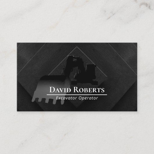 Bouwgraafmachine Plant operator Modern Zwart Visitekaartje (Voorkant)