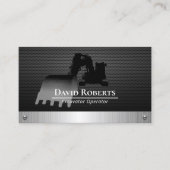 Bouwgraafmachine Plant operator zwart metaal Visitekaartje (Voorkant)