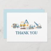 Bouwgraafmachines en vrachtwagen, dank u kaart (Voorkant / Achterkant)