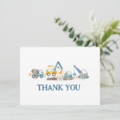 Bouwgraafmachines en vrachtwagen, dank u kaart (Staand voorkant)