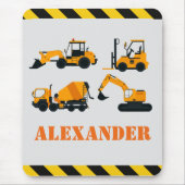 Bouwgraver Gepersonaliseerde Kinder Muismat (Voorkant)