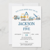 Bouwgraver Jongen Verjaardagsfeest Kaart (Voorkant)