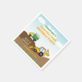 Bouwgraver Jongen's Verjaardagsfeest Servet (Hoek)