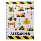 Bouwgraver Kinder gepersonaliseerde Notitieboek (Voorkant)