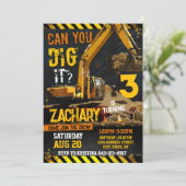 Bouwgraver Verjaardagsuitnodiging Sjabloon Kaart (Staand voorkant)