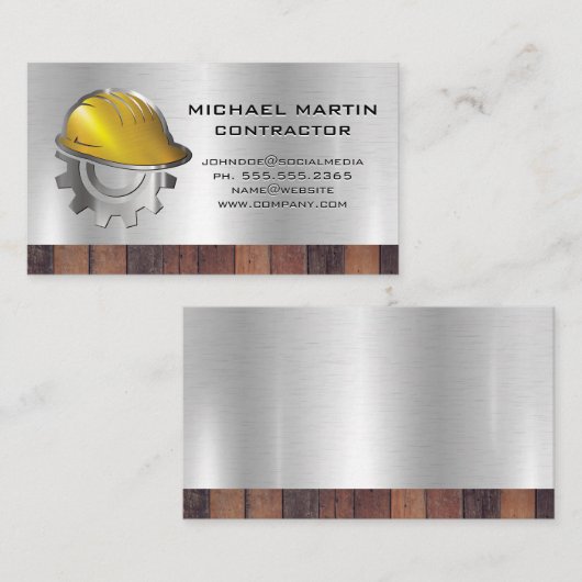 bouwhardhat visitekaartje (Voorkant / Achterkant)