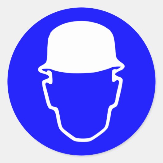 Bouwhelm Bord Ronde Sticker (Voorkant)