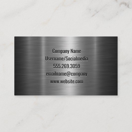 Bouwhelm | Hammer | Metaal Visitekaartje (Achterkant)