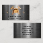 Bouwhelm | Hammer | Metaal Visitekaartje (Voorkant / Achterkant)