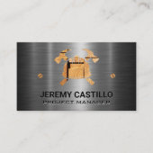 Bouwhelm | Hammer | Metaal Visitekaartje (Voorkant)