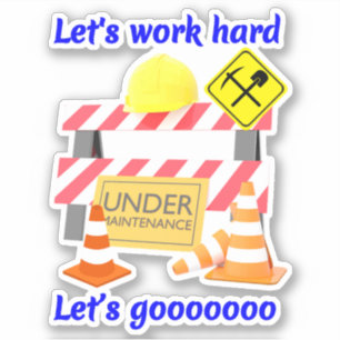 Bouwhelm Onder Onderhoud - Bouwvakkers Sticker