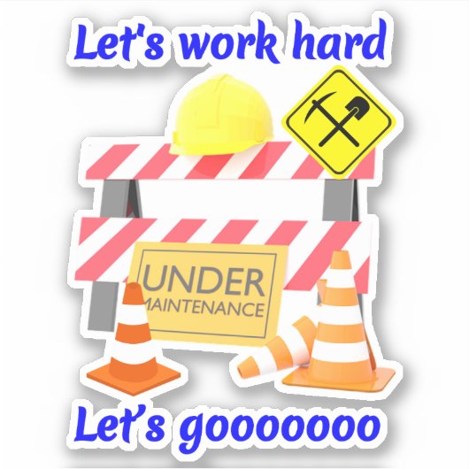 Bouwhelm Onder Onderhoud - Bouwvakkers Sticker (Voorkant)