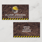 Bouwhelm tandwielen logo | Vuile | Waarschuwing Visitekaartje (Voorkant / Achterkant)