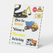 Bouwheugteken 3rd girl feestje reclamebord met voetstuk (Voorkant)