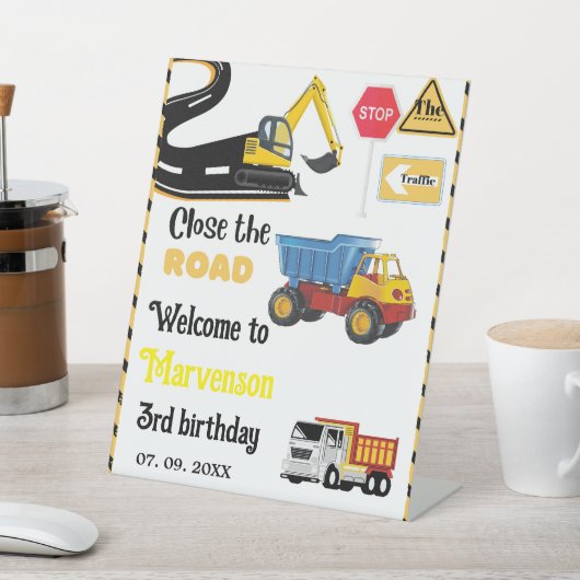 Bouwheugteken 3rd girl feestje reclamebord met voetstuk (Insitu)