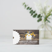 Bouwhuis bouwt Logo | Gereedschap | Hout Visitekaartje (Staand voorkant)