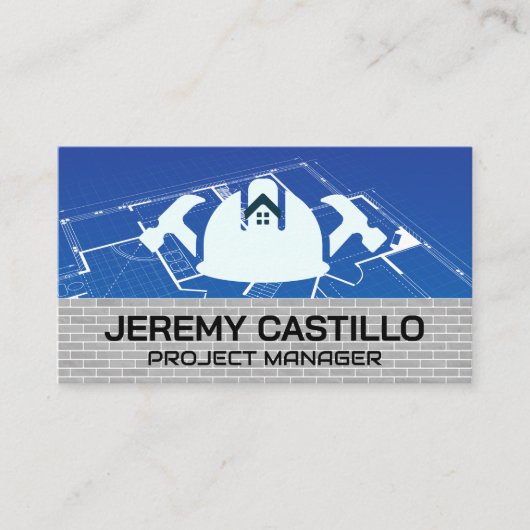 Bouwhuisreparatie | Blauwe Prints Visitekaartje (Voorkant)
