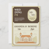  Bouwillustratie Huwelijksuitnodiging Kaart (Voorkant)