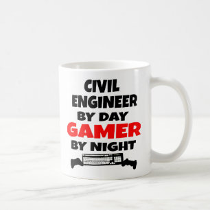 Bouwingenieur houdt van het spelen van videogames koffiemok