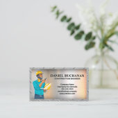 Bouwingenieur | Metalen achtergrond Visitekaartje (Staand voorkant)