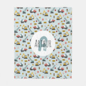 Bouwingspatroon voor Cute Blue Builder Fleece Deken (Voorkant)