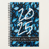 Bouwjaar 2025 Zwart/Blauw Botanische Planner (Voorkant)
