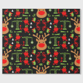 Bouwjaar kerst cadeaupapier (Vlak)