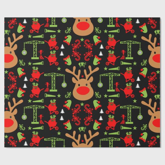 Bouwjaar kerst cadeaupapier (Vlak)