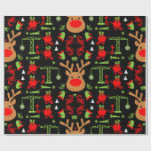 Bouwjaar kerst cadeaupapier (Vlak)