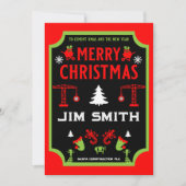 Bouwjaar kerst feestdagenkaart (Voorkant)