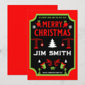 Bouwjaar kerst feestdagenkaart (Voorkant / Achterkant)