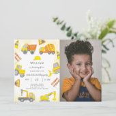 Bouwjaar Uitnodiging met foto (Staand voorkant)