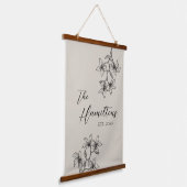 Bouwjaar van het bloemenhuis Floral Beige Hangend Wandkleed (Gebogen)