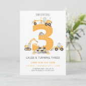 Bouwjaar Verjaardag Uitnodiging 3e verjaardag (Staand voorkant)