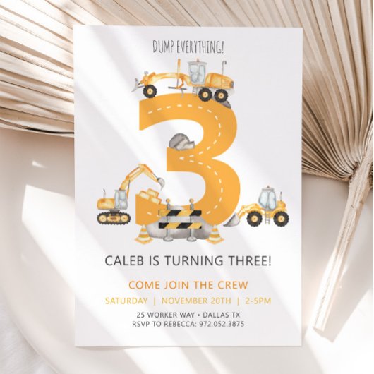 Bouwjaar Verjaardag Uitnodiging 3e verjaardag